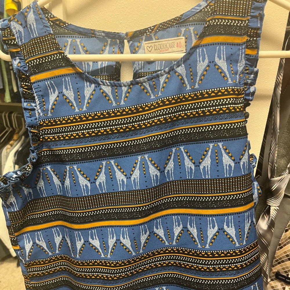 Sleeveless clockhouse top with ruffle sleeves
